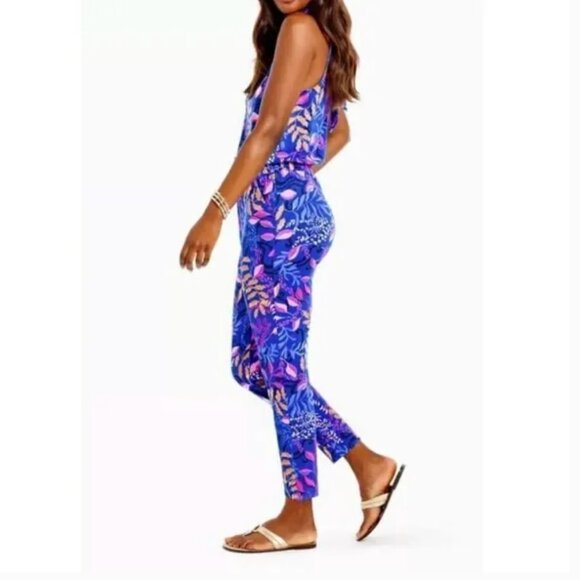 NWT Lilly Pulitzer Wyota Jumpsuit Borealis Blue XL - Picture 3 of 8